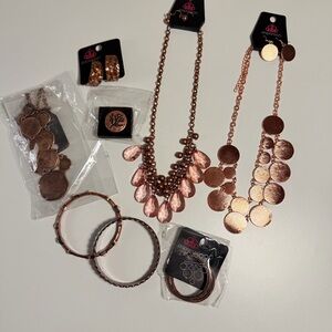 NEW 8 Pc Lot Rose Gold & Copper Paparazzi Jewelry Necklaces Bracelets Earrings